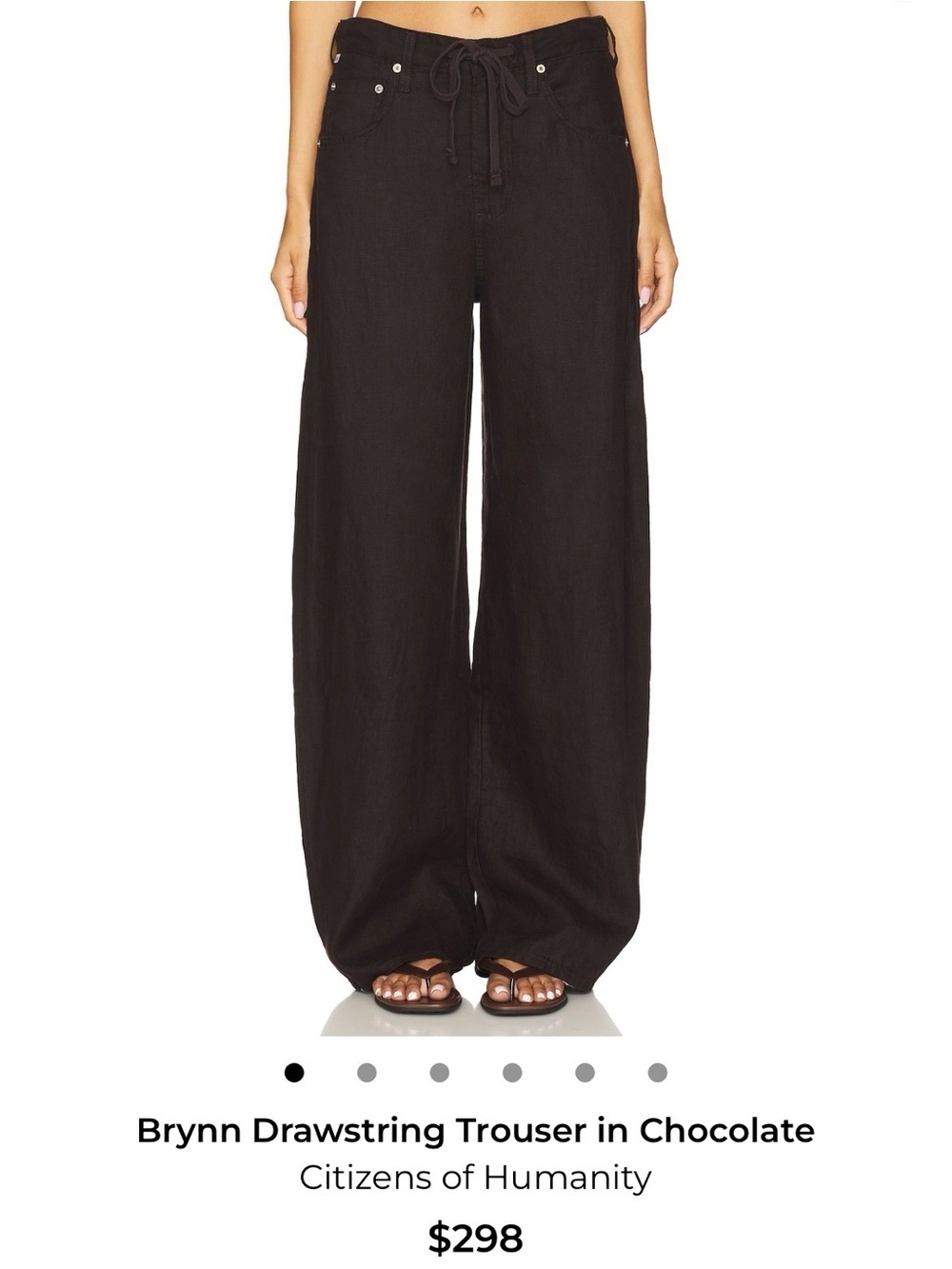 Citizens Of Humanity Brynn Wide-Leg Drawstring Pants in Chocolate
